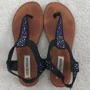 Girls Steve Madden Black Thong Sandals size 4